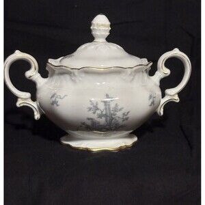 RARE 1930s Eschenbach Bavaria Germany La Reine Covered Sugar Bowl with Lid